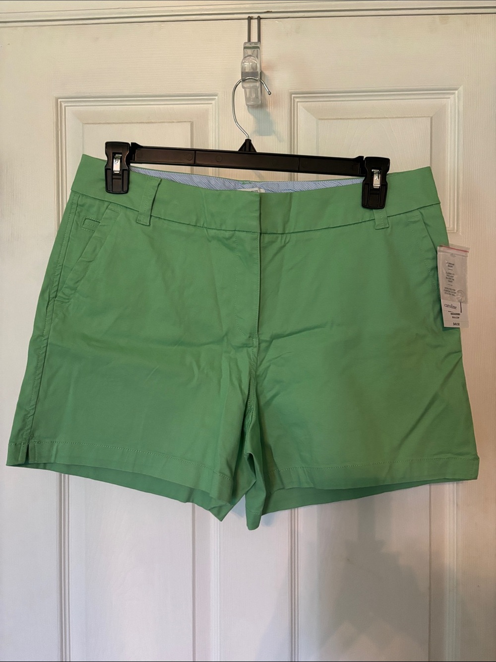 crown & ivy Bright Green Mid-Rise Chino Shorts